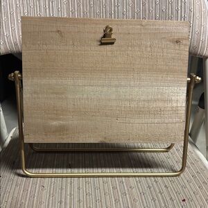 Wooden Picture frame or Recipe Crd Holder with Gold Stand